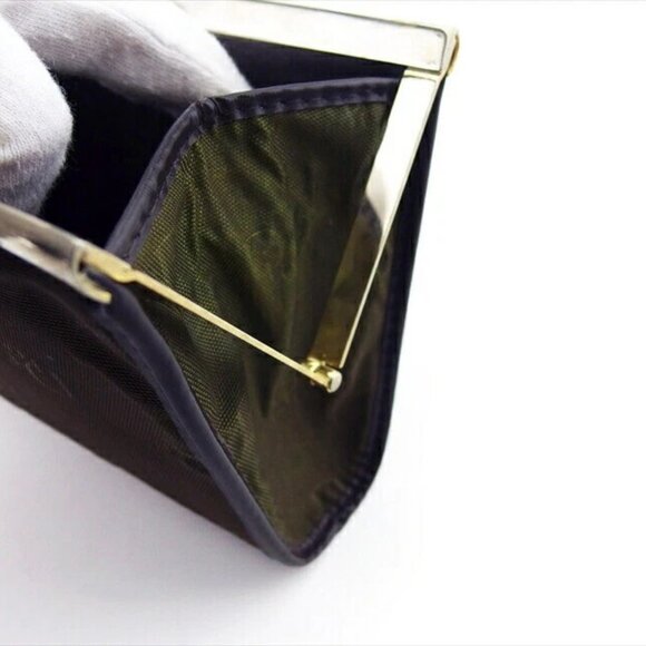 DIOR Pouch logo pattern canvas x leather Authentic USED - Picture 9 of 11